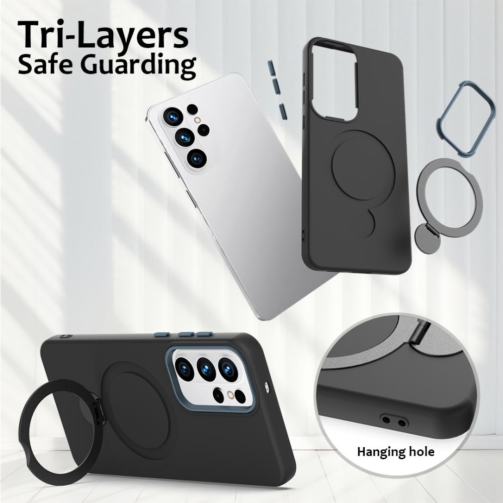  Samsung Galaxy S26 Ultra Skal MagSafe Kickstand Hybrid Svart