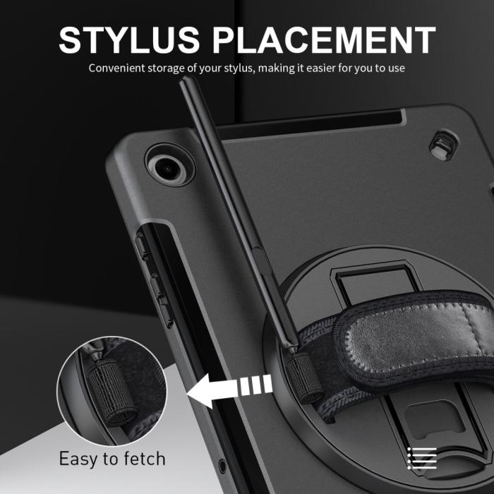 Bild 2,  Samsung Galaxy Tab A9 Plus Skal 360 Rotation Shockproof Med Rem