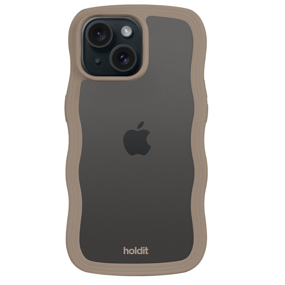 holdit holdit iPhone 15/14/13 Skal Wavy Mocha Brown Transparent