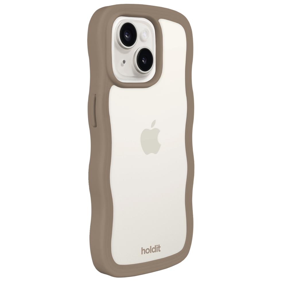 holdit holdit iPhone 15/14/13 Skal Wavy Mocha Brown Transparent