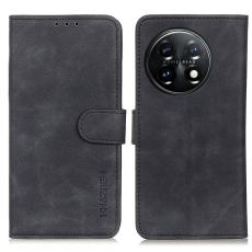 KHAZNEH KHAZNEH OnePlus 11 5G Fodral Retro L&auml;der Svart