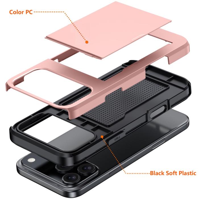 Bild 5,  iPhone 17 Pro Skal Hybrid Med Kortfack Grön
