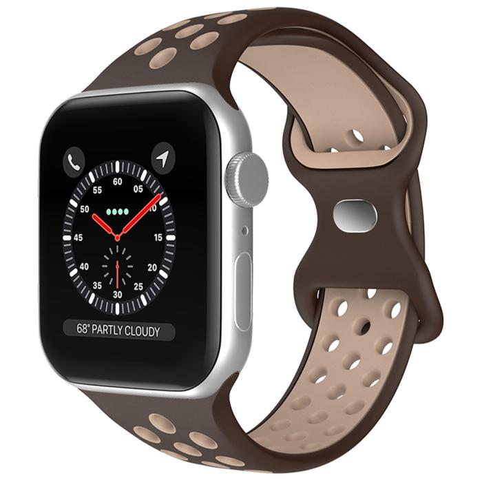 Bild 2, ColorPop Sportarmband Dual-Color Apple Watch 42/44/45/46/49 mm (M/L) Brun