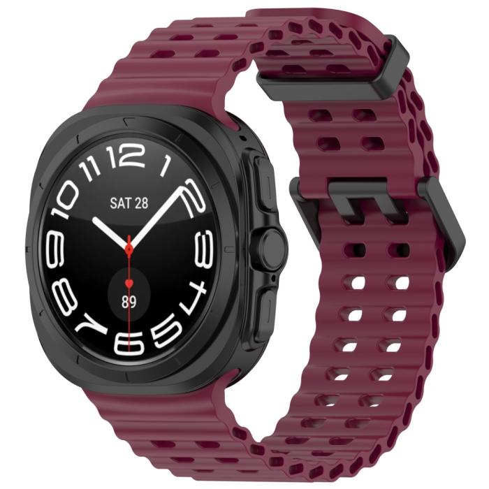 Bild 4,  Galaxy Watch Ultra (2025) / 47 mm Armband Wave Design Vinröd