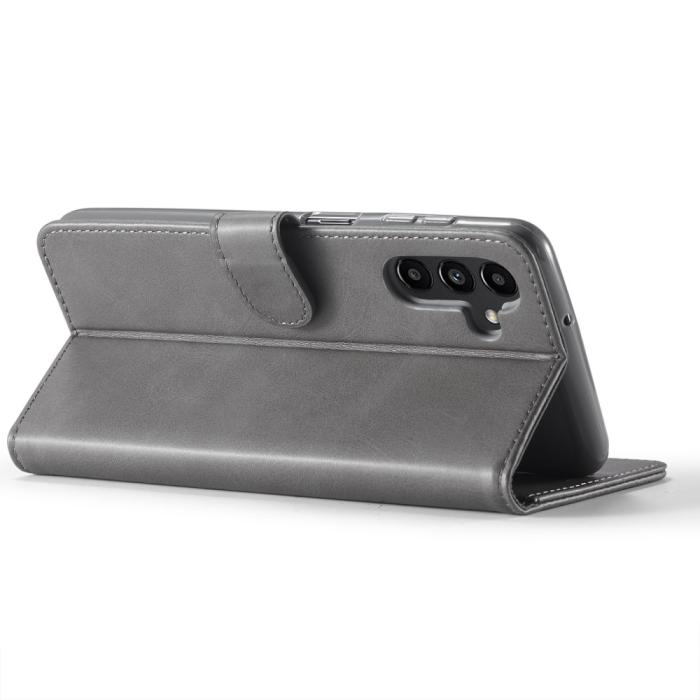 Bild 4, LC.IMEEKE LC.IMEEKE Galaxy A15 4G/5G Fodral Läder Grå