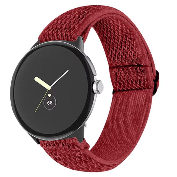 Bild 3,  Google Pixel Watch / Watch 2 Justerbart Nylon Armband Röd