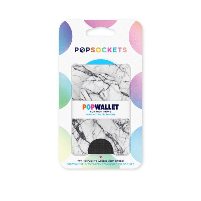 Bild 2, PopSockets PopSockets PopWallet+ Avtagbar Mobil Plånbok Dove White Marble