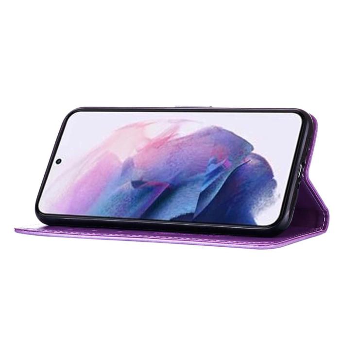 Bild 3,  Samsung Galaxy S23 Fodral Fjäril Tryck Lila