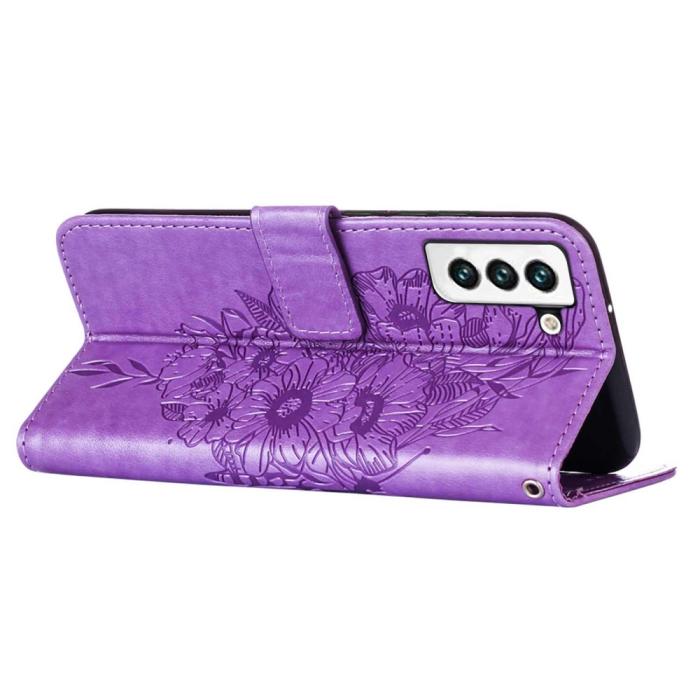 Bild 4,  Samsung Galaxy S23 Fodral Fjäril Tryck Lila