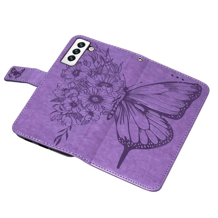 Bild 6,  Samsung Galaxy S23 Fodral Fjäril Tryck Lila