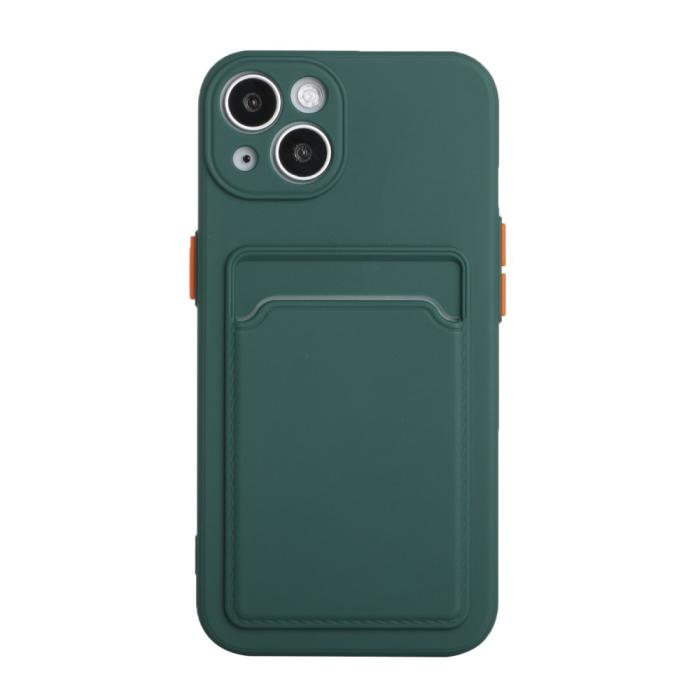 Bild 2,  iPhone 13 Mini Skal Med Kortfack Mörk Grön