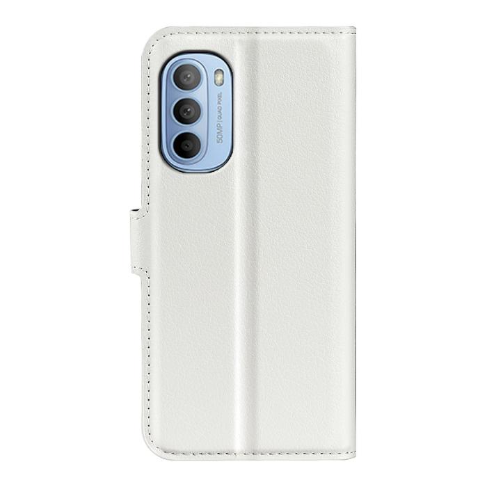 Bild 3,  Motorola Moto G31 / G41 Fodral Litchi Textur Vit