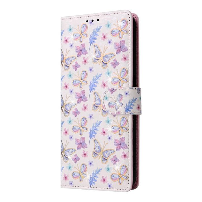 Bild 6,  Samsung Galaxy A57 5G Fodral RFID Läder Fjärilar/Blommor
