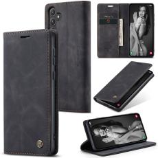 CASEME CASEME Galaxy A55 5G Fodral Flip Retro L&auml;der Svart