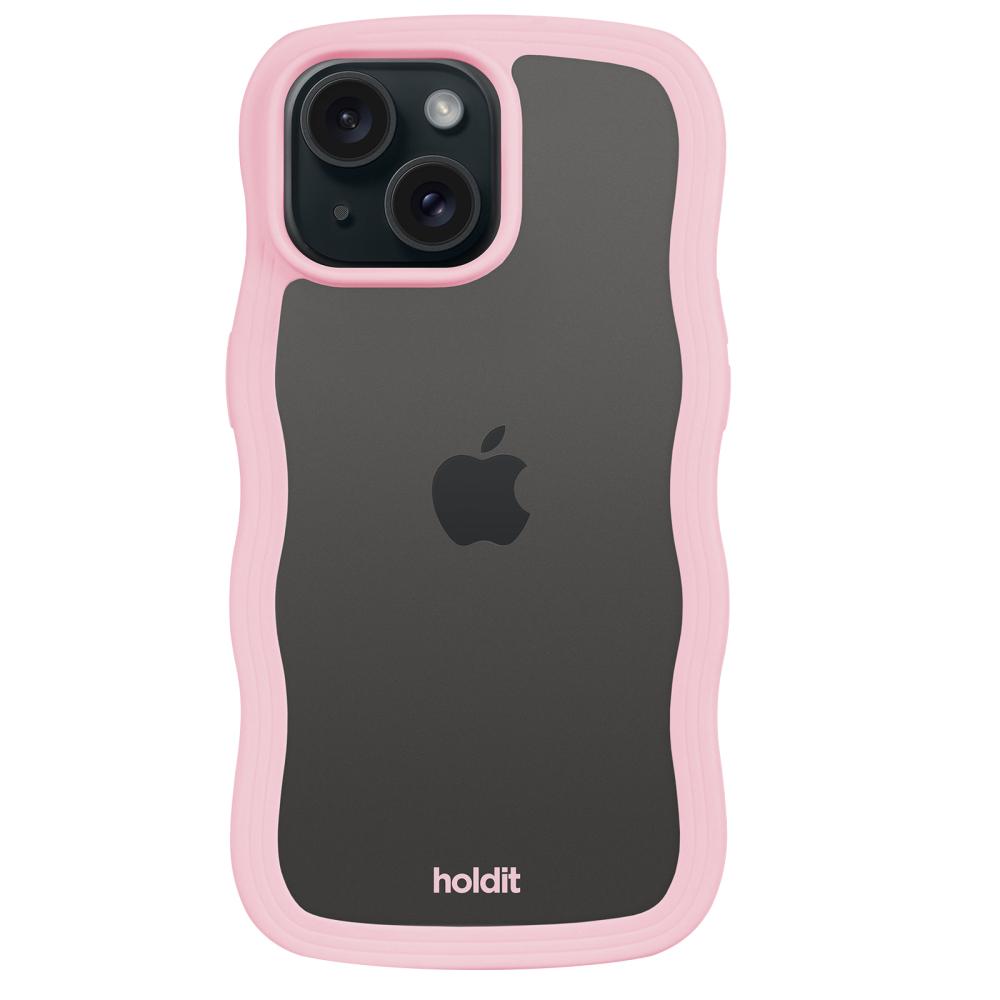 holdit holdit iPhone 15/14/13 Skal Wavy Pink Transparent