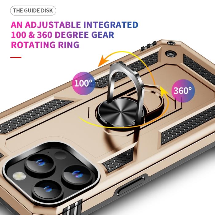 Bild 4,  iPhone 15 Pro Max Skal Shockproof Armor Ring Guld