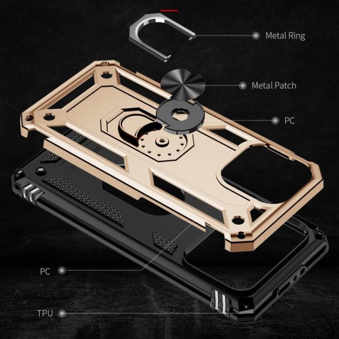 Bild 5,  iPhone 15 Pro Max Skal Shockproof Armor Ring Guld