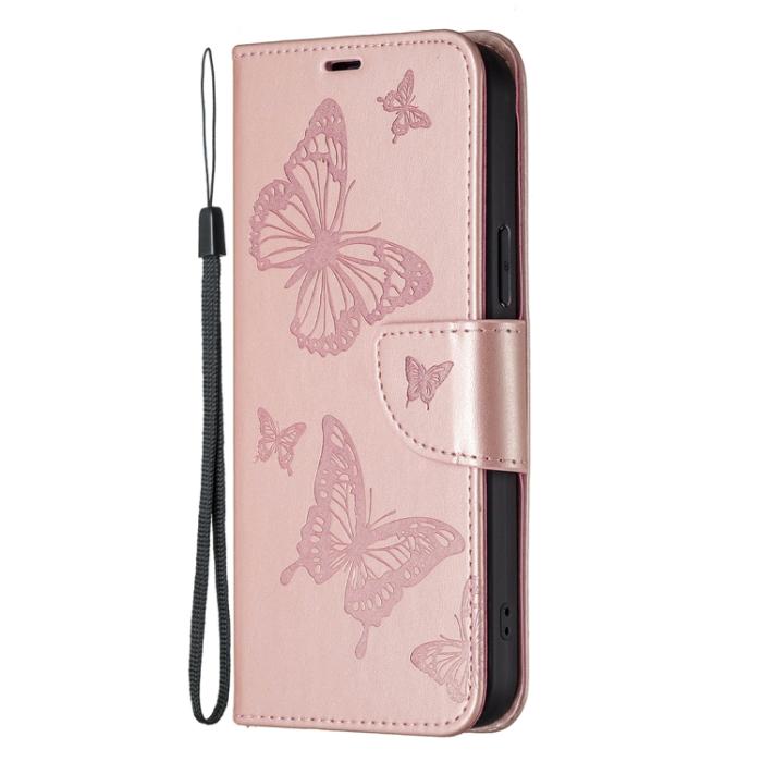 Bild 2,  Xiaomi 13 Lite 5G Fodral Med Fjäril Tryck Roséguld