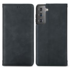  Samsung Galaxy S22 Plus Fodral Flip Retro L&auml;der Svart