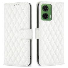  Motorola Moto G35 5G Fodral Diamond L&auml;der Vit