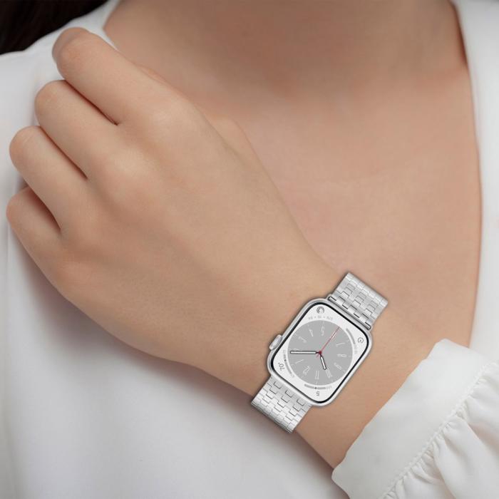 Bild 6,  Apple Watch 42/44/45/46/49 mm Armband Magnetisk Loop Svart