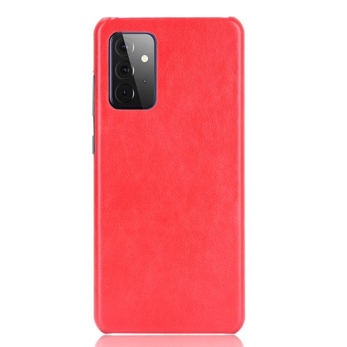 Bild 2,  Samsung Galaxy A72 - Litchi Läderbelagt Skal - Röd