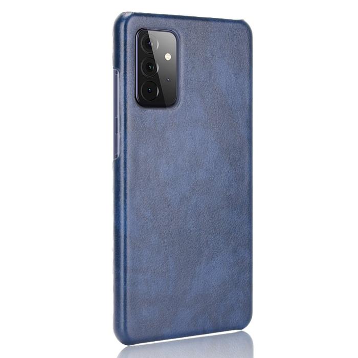 Bild 3,  Samsung Galaxy A72 - Litchi Läderbelagt Skal - Blå
