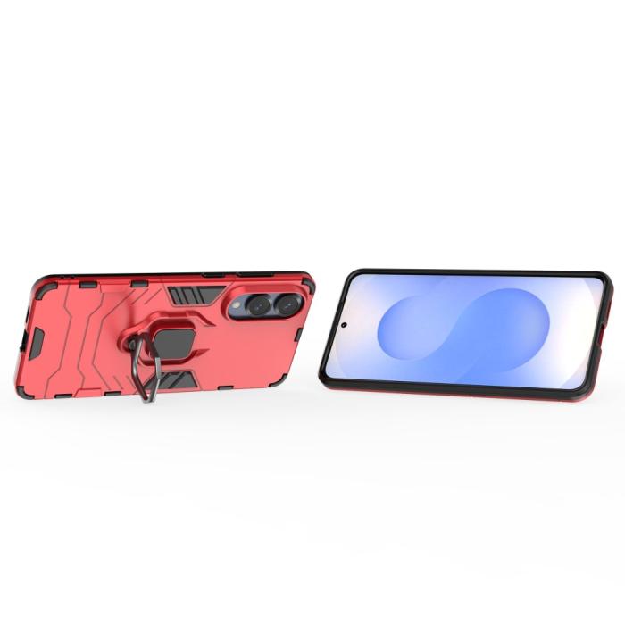 Bild 3,  Samsung Galaxy S25 Edge Skal Ring Hybrid Armor Röd