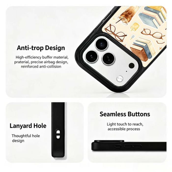 Bild 3,  iPhone 18 Pro / 17 Pro Skal MagSafe UV-Mönster Böcker