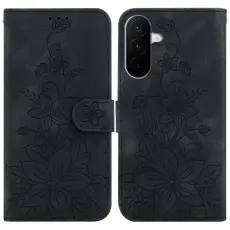  Samsung Galaxy A27 5G Fodral L&auml;der Blommor Svart