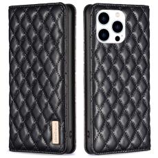  iPhone 16 Pro Fodral Diamond Flip L&auml;der Svart