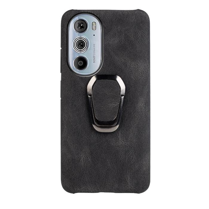 Bild 5,  Motorola Edge 30 Pro Skal Ring Läderbelagt Svart