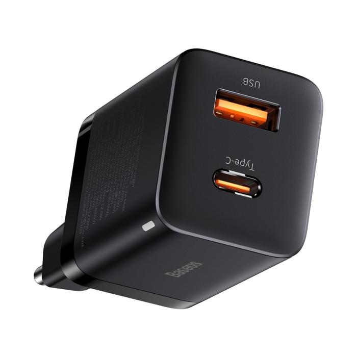 Bild 4, BASEUS Baseus 30W Super Pro USB-C / USB-A PD QC Väggladdare Svart