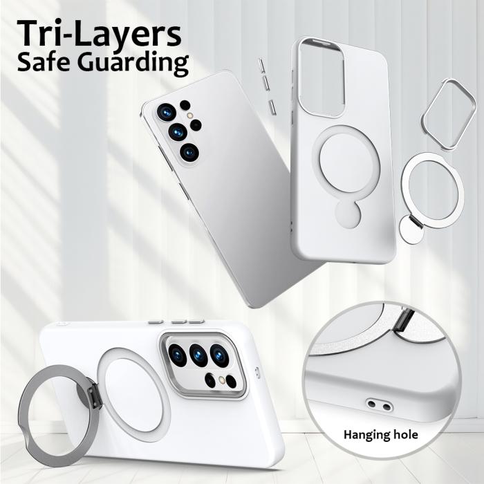 Bild 6,  Samsung Galaxy S26 Ultra Skal MagSafe Kickstand Hybrid Vit