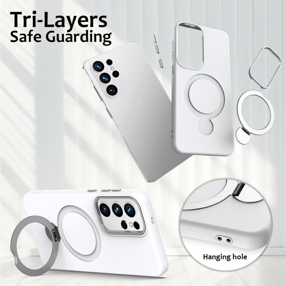  Samsung Galaxy S26 Ultra Skal MagSafe Kickstand Hybrid Vit
