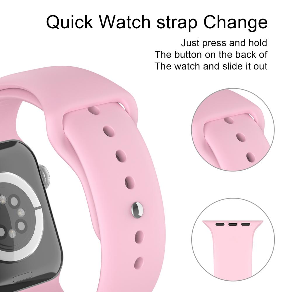 ColorPop Apple Watch 38/40/41/42 mm Silikon Armband (S/M) Ljus Rosa