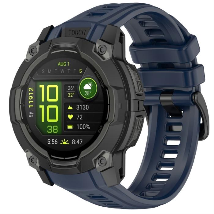 Bild 2,  Garmin Instinct 3 50 mm Klockarmband Silikon Mörk Blå