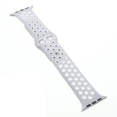  Ih&aring;ligt Silikon Armband Apple Watch 42/44/45/46/49 mm Gr&aring;/Vit