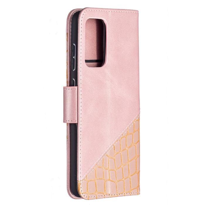 Bild 3,  Samsung Galaxy A72 - Krokodil Läder Fodral - Roséguld