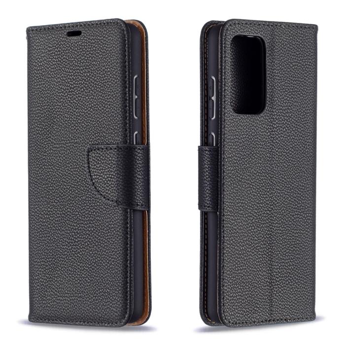 Bild 4,  Samsung Galaxy A72 - Litchi Textur Läder Fodral - Svart