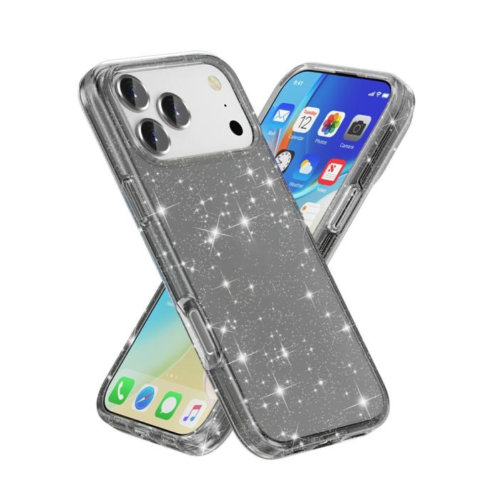 Bild 2,  iPhone 17 Pro Skal Hybrid Glitter Svart