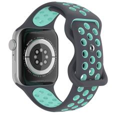 ColorPop Sportarmband Dual-Color Apple Watch 42/44/45/46/49 mm (M/L) Gr&aring;/Teal