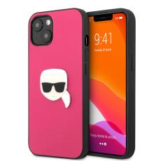 Karl Lagerfeld Karl Lagerfeld iPhone 13 Mini Skal PU L&auml;der Karl Head Rosa
