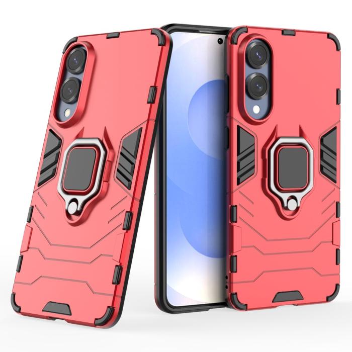 Bild 4,  Samsung Galaxy S25 Edge Skal Ring Hybrid Armor Röd