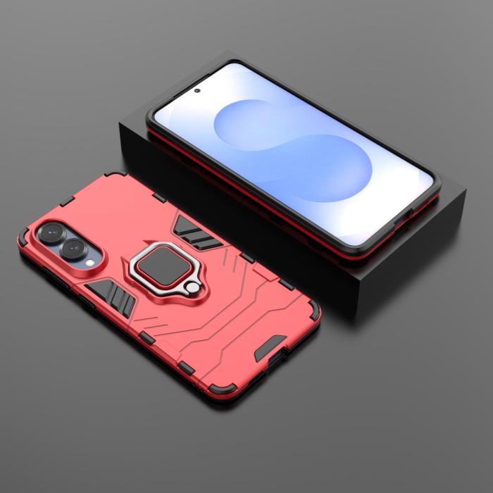 Bild 6,  Samsung Galaxy S25 Edge Skal Ring Hybrid Armor Röd