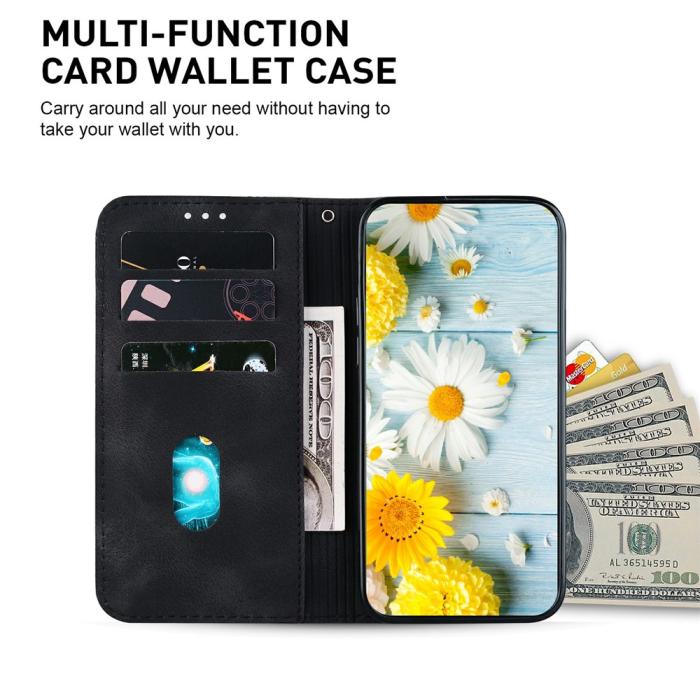 Bild 2,  Samsung Galaxy A27 5G Fodral Läder Blommor Svart