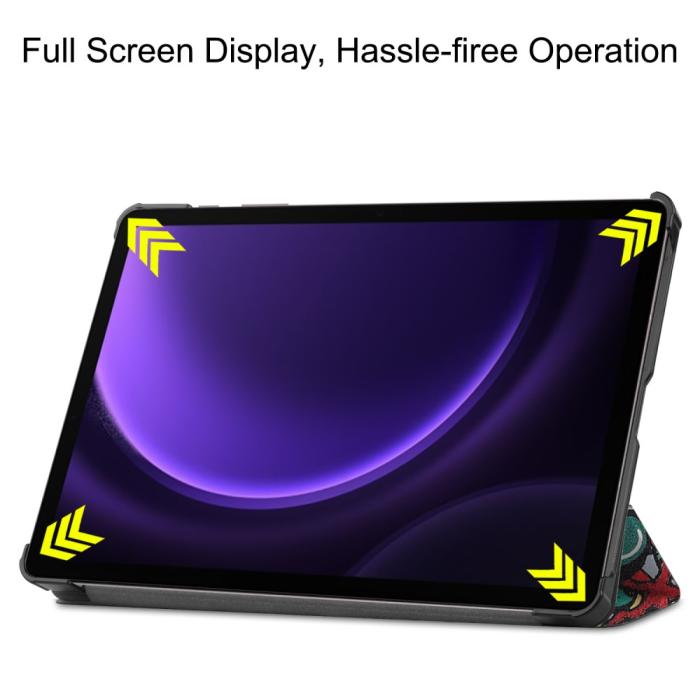 Bild 3,  Samsung Galaxy Tab S9 FE Fodral Tri-Fold Läder Graffiti
