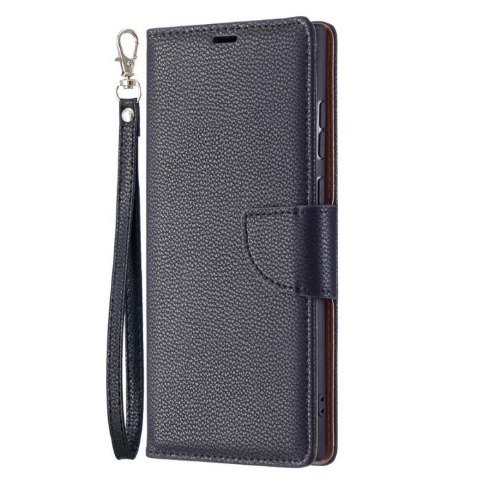 Bild 4,  Samsung Galaxy S22 Ultra Fodral Litchi Textur Svart
