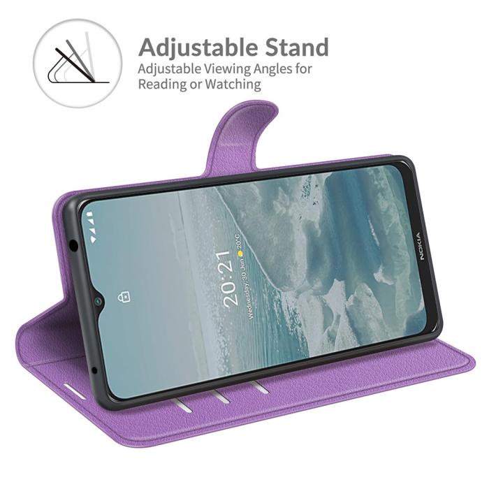 Bild 5,  Nokia G10 / G20 Fodral Litchi Läder Lila