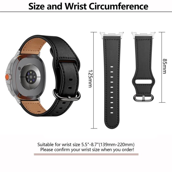 Bild 6, KALEBOL KALEBOL Galaxy Watch 8 46/44/40 mm Armband Äkta Läder